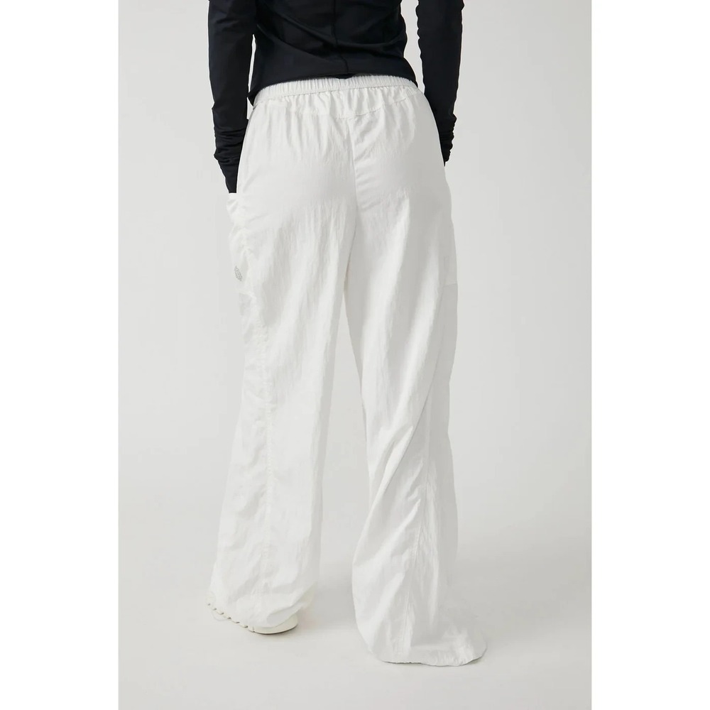 Free People Movement Off the Record Pants L Wide Leg White Utility Y2K Parachute - Picture 4 of 16